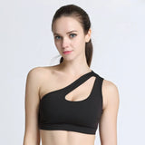 One-Shoulder Yoga Sports Bra: Sexy, Wire-Free, Push-Up Crop Top